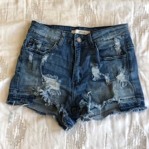 KanCan super high waisted short shorts.